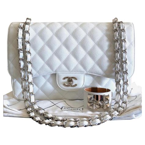 chanel white caviar|Handbags & Bags .